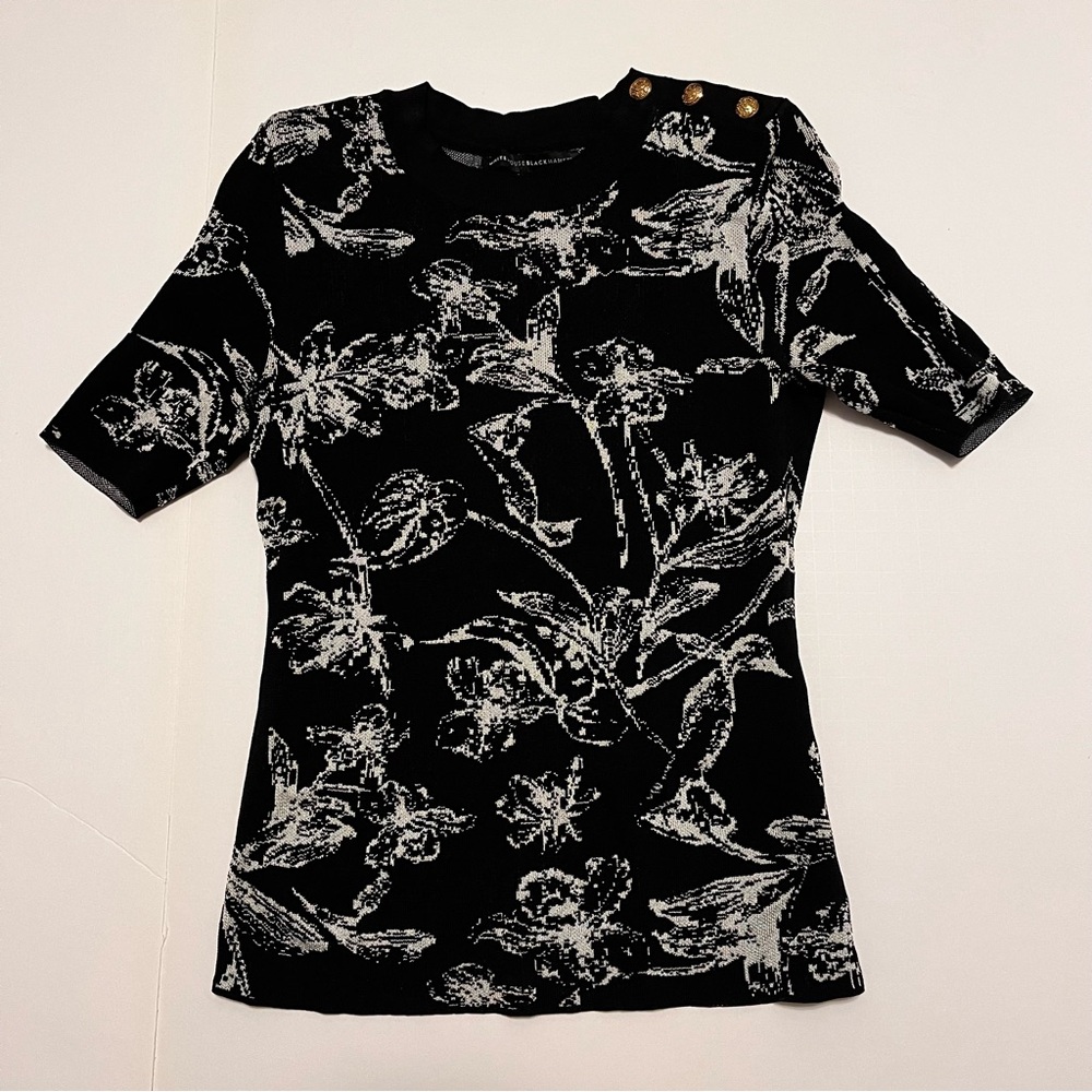 WHBM | Button Shoulder Jacquard Sweater